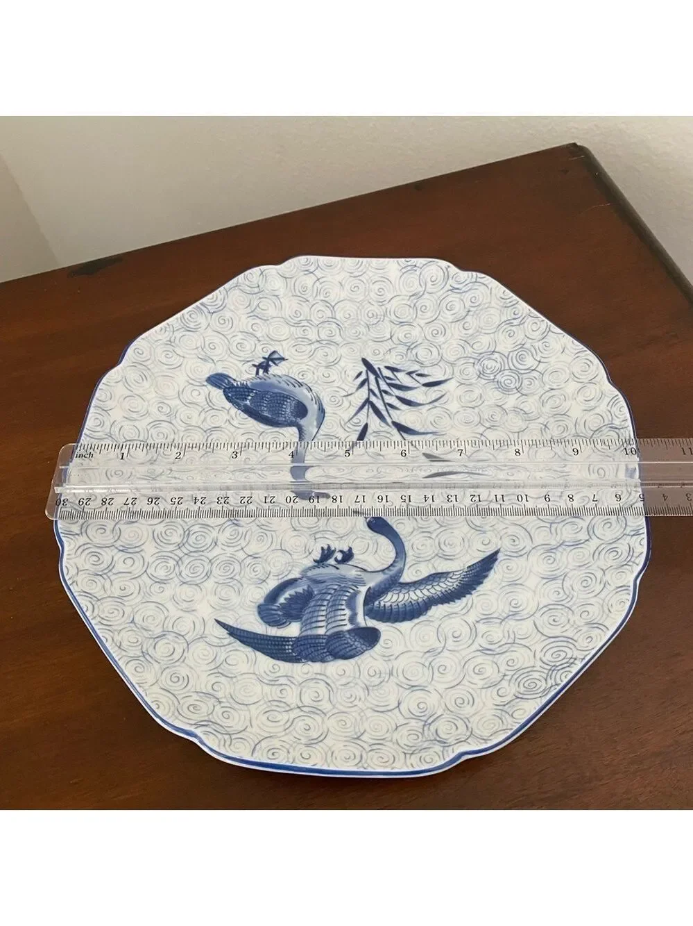 Yamaji Blue Porcelain Plate 10 Inch